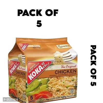 KOKA Original Chicken Flavour Instant Noodles Non-vegetarian (5 x 100 gm)Pack of 5-thumb0