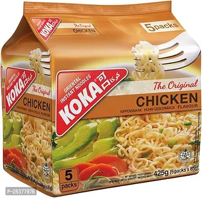 KOKA Original Chicken Flavour Instant Noodles Non-vegetarian (5 x 100 gm)Pack of 5-thumb3