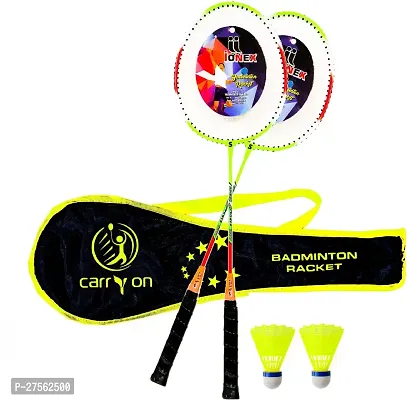 Aluminum Badminton Set 2 Rackets, 2 Plastic Shuttles And Bag)-thumb0