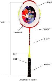 Single Shaft Badminton Racket With A Set Of 2 Piece And 10 Piece Plastic Shuttle. With Badminton Net-thumb1
