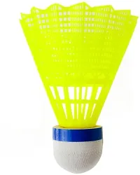 Double Shaft Multi Color Set Of 6 Piece Badminton Racket With 3 Piece Plastic Shuttle-thumb1