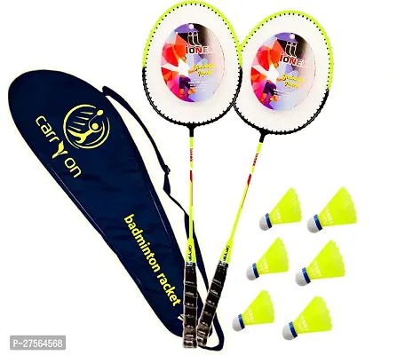 Shingle Shaft Badminton Racket 2 Piece 6 Shuttle