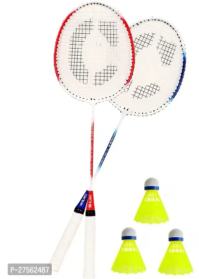 2 Pieces Aluminum Badminton Racket With 3 Pieces Plastic Shuttles-thumb0