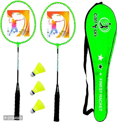 Single Shaft Badminton Racket 2 Piece With 3 Piece Plastic Shuttle Racket Cover