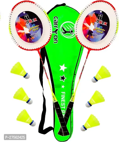 Multicolor 2 Piece Aluminum Badminton Racket With 6 Piece Shuttle Racket Cover