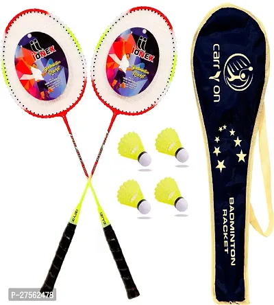 Aluminum Badminton Racket 2 Piece With 4 Piece Plastic Shuttle Badminton Cover