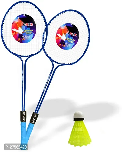 Double Shaft Set Of 2 Piece Badminton With 1 Piece Plastic Shuttle Cock