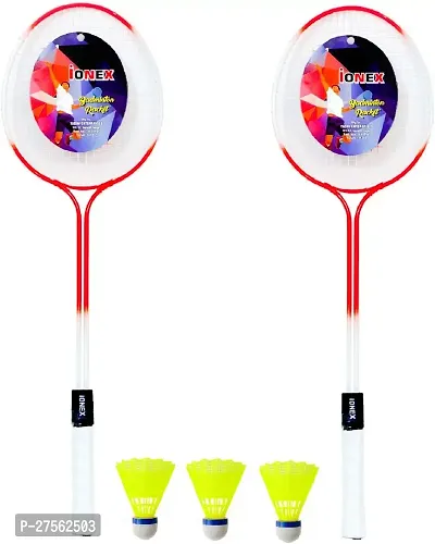 Badminton Racket 2 Piece With 3 Piece Shuttle Cock