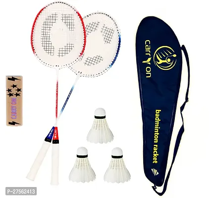 Badminton Racket Pack Of 2 Piece Badminton With 3 Piece Shuttles Cock-thumb0
