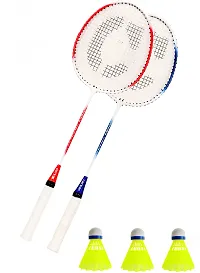 2 Pieces Aluminum Badminton Racket With 3 Pieces Plastic Shuttles-thumb1