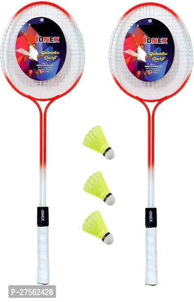 Dual Saft Badminton Racket 2 Piece With 3 Piece Shuttle Cock-thumb0