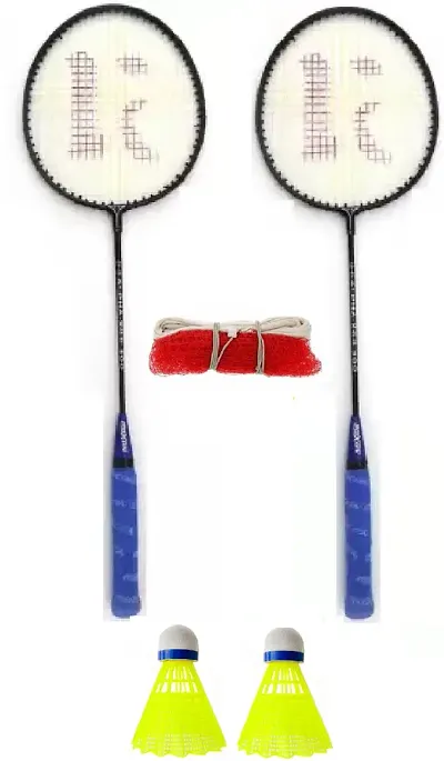 Single Shaft Badminton Set Of 2 With 2 Pc Nylon Shuttlecock Badminton Net