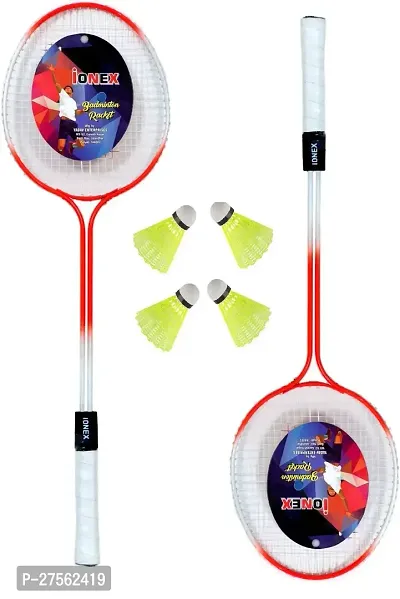 Badminton Racket 2 Piece With 4 Piece Shuttle Cock-thumb0
