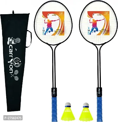 Double Shaft 2 Badminton Racquet With 2 Pc Nylon Shuttle