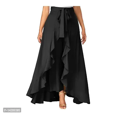 Women's Maxi Overlay Pant Skirt (Black)-thumb0