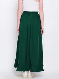 PaheliRani Women' Ruffle Maxi Palazzo with Ateched Skirt (Dark Green)-thumb4