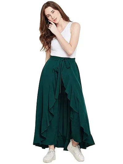 Stylish Solid Crepe Skirts For Women