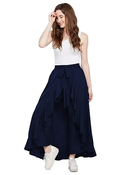 Trendy Attractive Crepe Stitched Skirt Palazzo