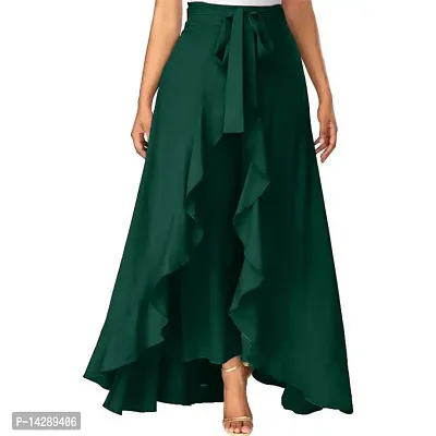 PaheliRani Women's Maxi Overlay Pant Skirt (Green)-thumb0