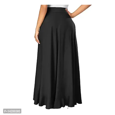 Women's Maxi Overlay Pant Skirt (Black)-thumb2