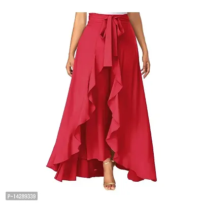 Women's Maxi Overlay Pant Skirt (Red)-thumb0