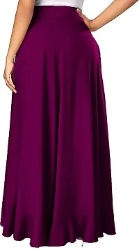 PaheliRani Women' Ruffle Maxi Palazzo with Ateched Skirt (Purple)-thumb1