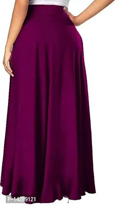 PaheliRani Women' Ruffle Maxi Palazzo with Ateched Skirt (Purple)-thumb2