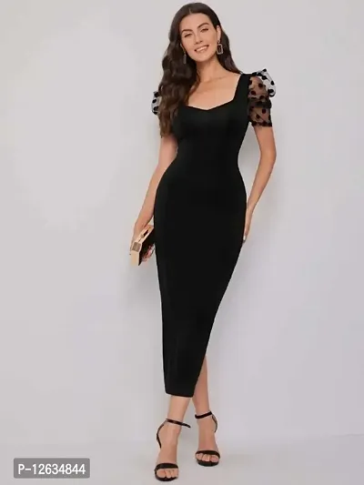 Women Bodycon Black Dress-thumb0