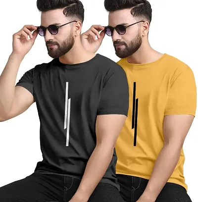 Stylish Round Neck Tees For Men-Pack Of 2