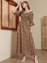 Classic Crepe Printed Dress for Women-thumb4