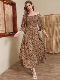 Classic Crepe Printed Dress for Women-thumb1