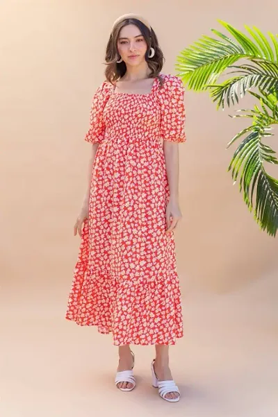 Printed Maxi Crepe Dresses For Women