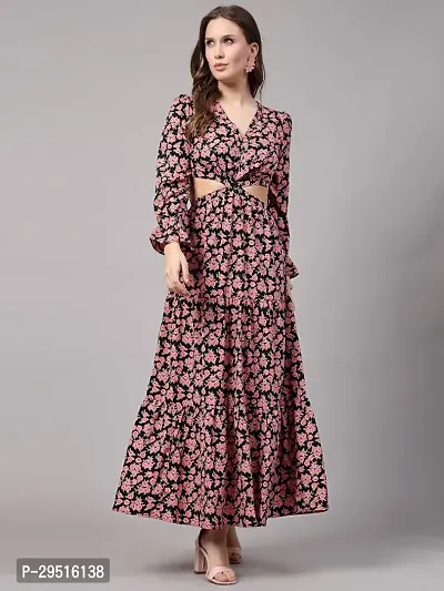 Stylist Crepe Printed Dress For Women-thumb0