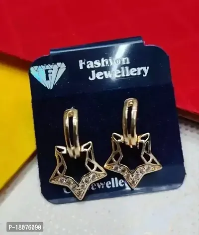 Stylish Alloy Golden Earrings For Women-thumb0