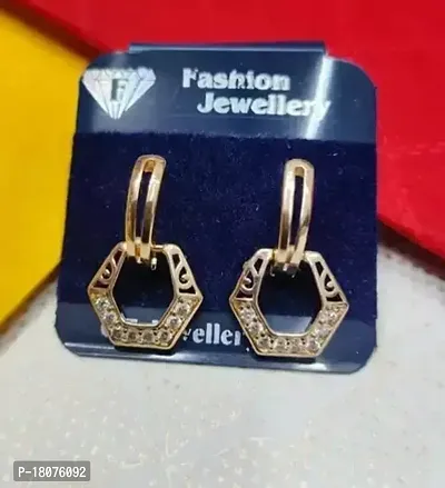 Stylish Alloy Golden Earrings For Women-thumb0