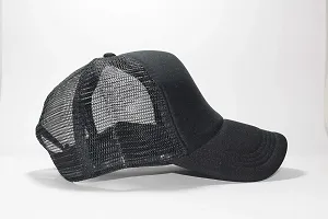 Unisex Net Caps Hats Sports Tennis Baseball Cap (Black )-thumb1