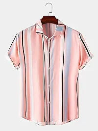 SL FASHION Funky Printed Shirt for Men Half Sleeves (X-Large, Pink Patti)-thumb1