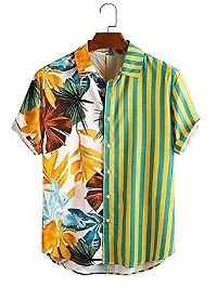 RK HUB Men's Lycra Cottton Digital Print Casual Shirt (X-Large, GOVA LINE)-thumb2