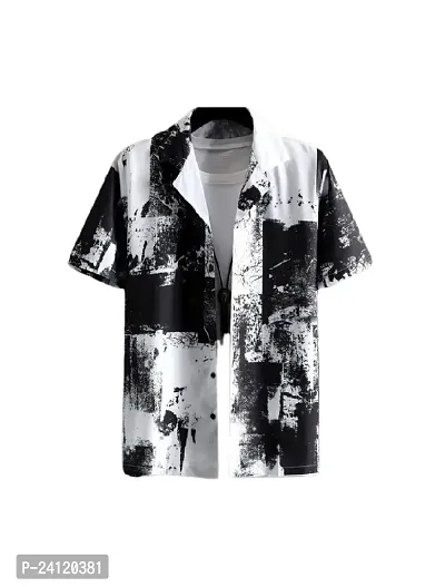 Uiriuy Men's Lycra Digital Print Casual Shirt (X-Large, Cargo)