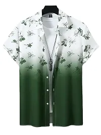 Uiriuy Shirt for Men || Casual Shirt for Men || Men Printed Shirt (X-Large, Light Green Flower)-thumb4