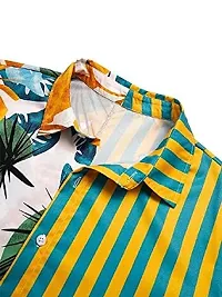 SL FASHION Funky Printed Shirt for Men Half Sleeves (X-Large, Yellow LINE)-thumb1