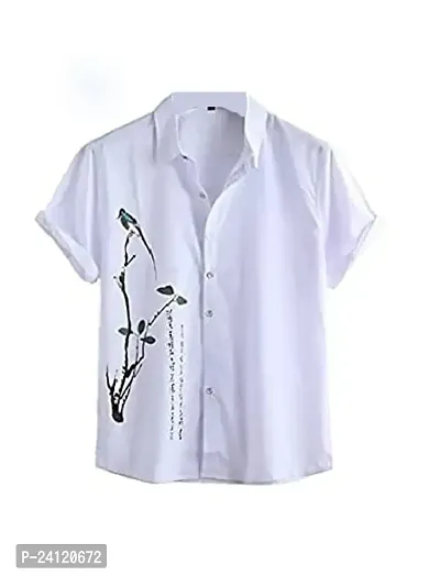 Uiriuy Shirt for Men || Casual Shirt for Men || Men Stylish Shirt || Men Printed Shirt (X-Large, White CHAKLI)