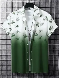 Uiriuy Shirt for Men || Casual Shirt for Men || Men Printed Shirt (X-Large, Light Green Flower)-thumb1