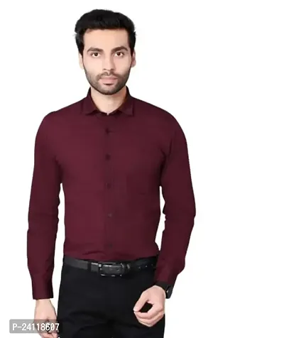 RK HUB Formal Men's Shirt (X-Large, Maroon 1)