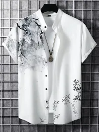 Uiriuy Men's Lycra Digital Print Casual Shirt (X-Large, New White Tree)-thumb1