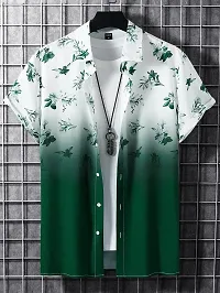 SL FASHION Funky Printed Shirt for Men. (X-Large, Green Flower)-thumb1