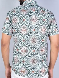 SL FASHION Funky Printed Shirt for Men Half Sleeves (X-Large, Brown Round)-thumb1