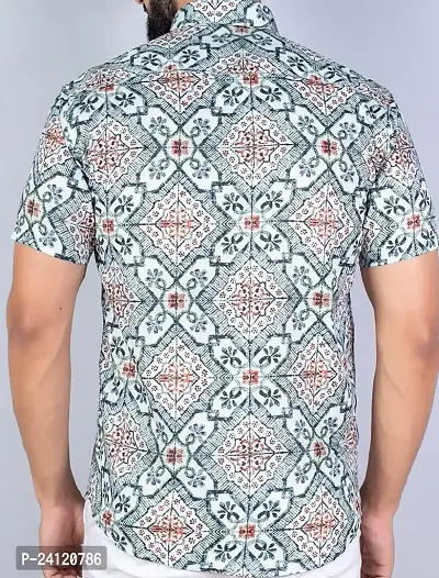 SL FASHION Funky Printed Shirt for Men Half Sleeves (X-Large, Brown Round)-thumb2