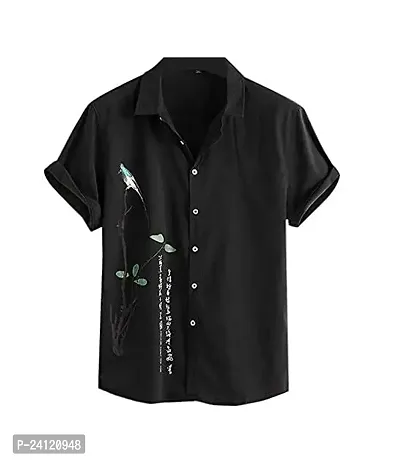 Uiriuy Shirt for Men || Casual Shirt for Men || Men Stylish Shirt || (X-Large, Black CHAKLI)-thumb0