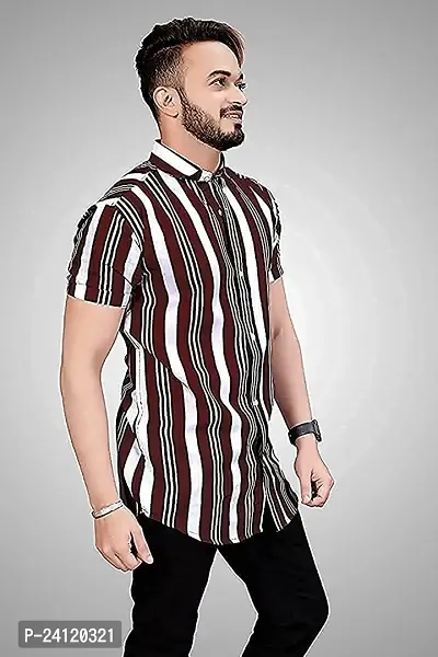 SL FASHION Funky Printed Shirt for Men Half Sleeves (X-Large, Coffe)-thumb5